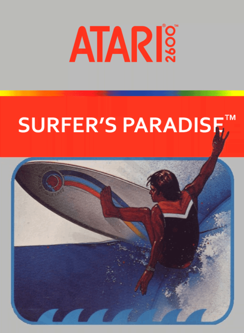 Surfer's Paradise But Danger Below! box art for Atari 2600
